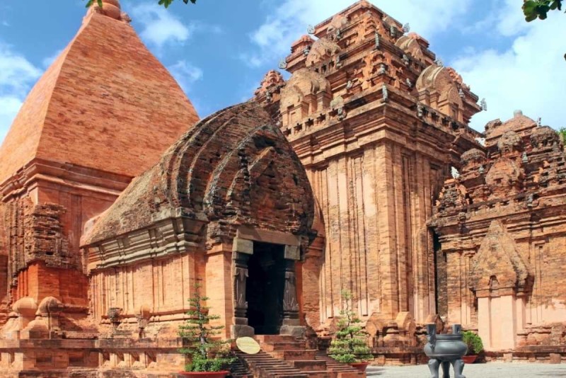 Cham Po Nagar Towers Lush Garden Surroundings Green gardens surrounding the Cham Po Nagar Towers in Nha Trang offer serene and scenic views