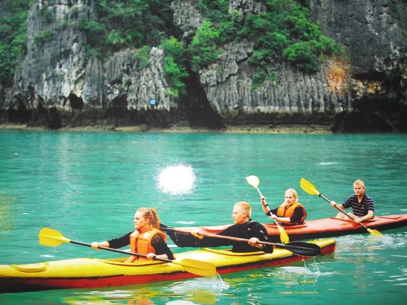 Kayaking through Cap La Fishing Village Kayaking through Cap La Fishing Village
