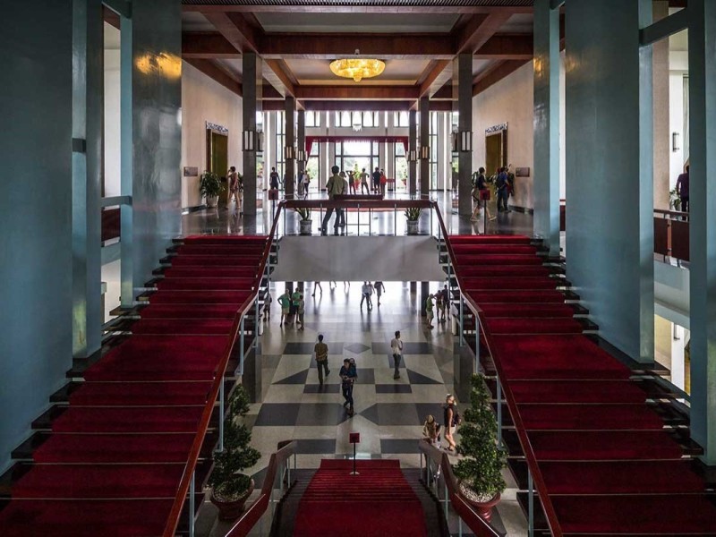 Grand Staircase Inside Independence Palace Grand staircase and interior view of Independence Palace in Saigon