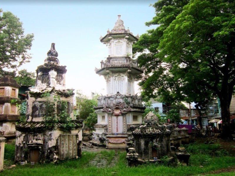 Historic Tomb Towers at Giac Vien Pagoda Historic tomb towers at Giac Vien Pagoda, a cultural landmark in Vietnam
