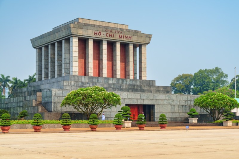 Ho Chi Minh Mausoleum at Ba Dinh Square – A National Landmark in Hanoi Ho Chi Minh Mausoleum at Ba Dinh Square during the day, an essential historical landmark in Hanoi