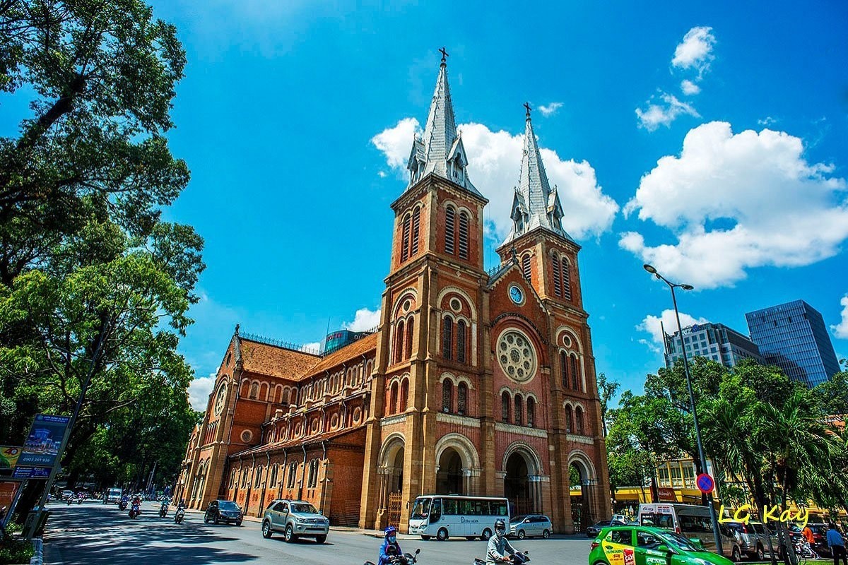 Notre-Dame Cathedral Saigon’s iconic exterior view with twin bell towers