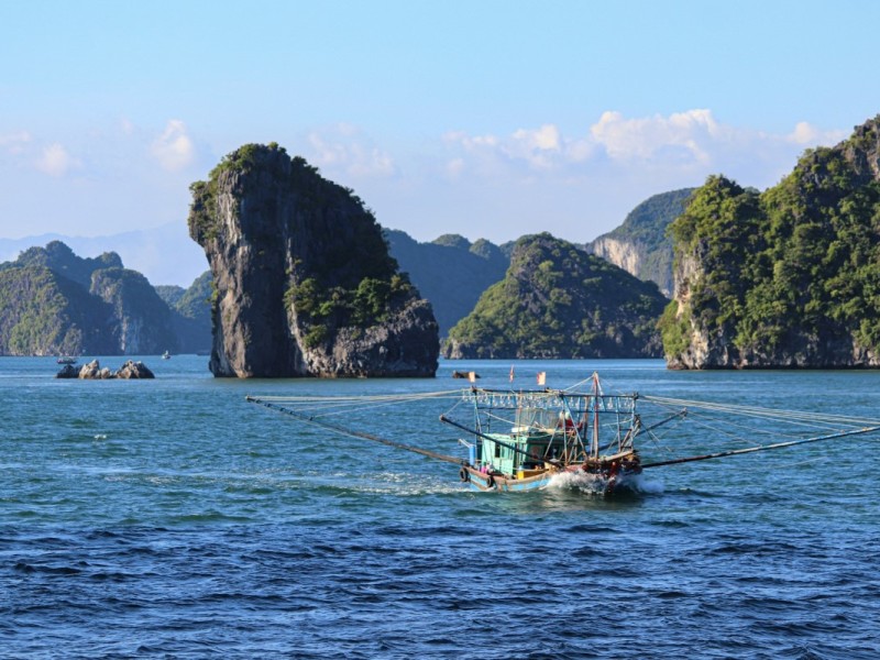 Scenic Landscape of Cat Ba Island Scenic landscape of Cat Ba Island with limestone cliffs