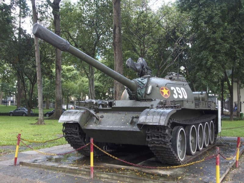 Tank 390 at Independence Palace, Saigon Tank 390 on display at Independence Palace, symbol of Vietnam's reunification
