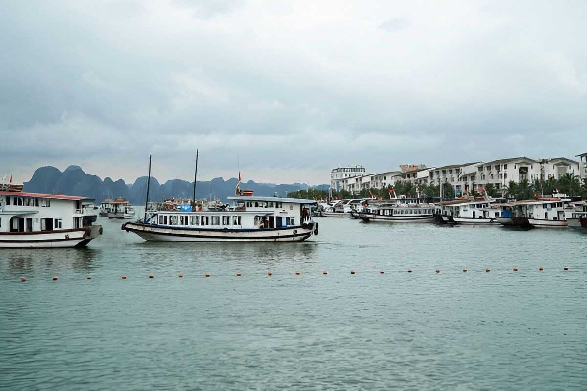 Entrance to Tuan Chau Pearl Isle in Ha Long Bay with beach and landscaped gardens