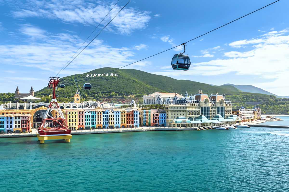 VinWonders Nha Trang Waterfront View Waterfront buildings and attractions at VinWonders Nha Trang