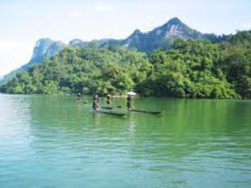 Ba Be Lake in Bac Kan during Clear Skies Ba Be Lake in Bac Kan with clear skies and calm waters