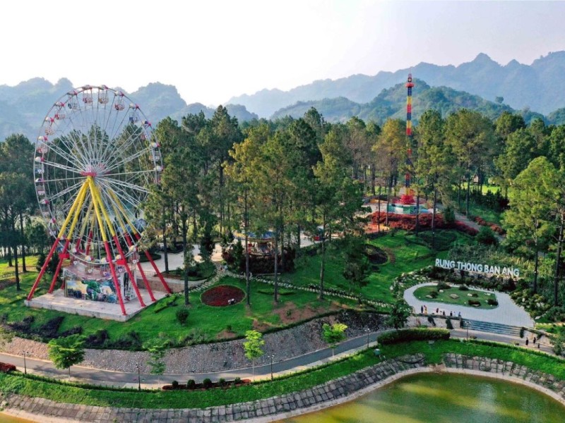 Ban Ang Pine Forest in Son La! Ban Ang Pine Forest in Son La with a Ferris wheel and scenic landscapes