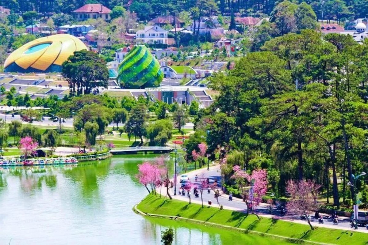 Da Lat Flower Festival Park: A Floral Wonderland View of Da Lat Flower Festival Park with colorful blooms and iconic architecture