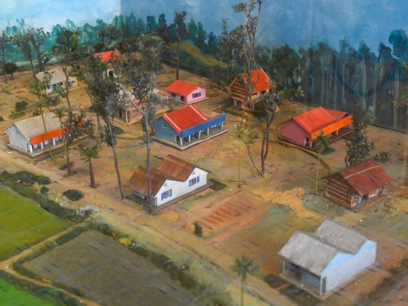 Khmer Ethnic Museum Model of Tra Vinh Village Model village inside Khmer Ethnic Museum in Tra Vinh.