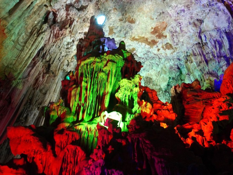 Kim Son Cave Thanh Hoa with Colorful Stalactites Colorful stalactites inside Kim Son Cave in Thanh Hoa