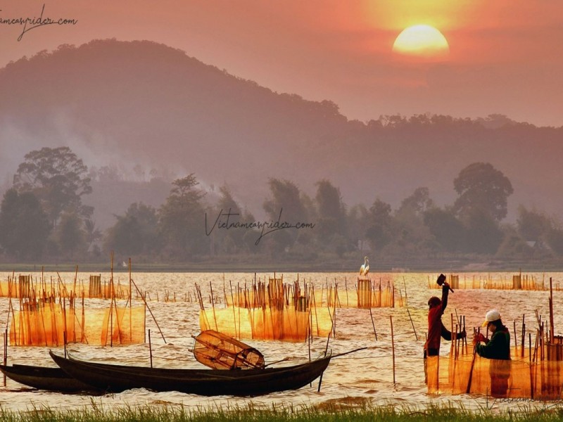 Lak Lake Scenic View in Dak Lak Vietnam Lak Lake in Dak Lak, a serene natural spot for tourism and relaxation