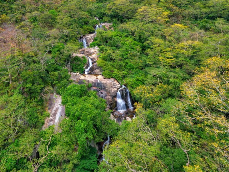 Majestic Nui Chua National Park Waterfalls A stunning view of the cascading waterfalls at Nui Chua National Park