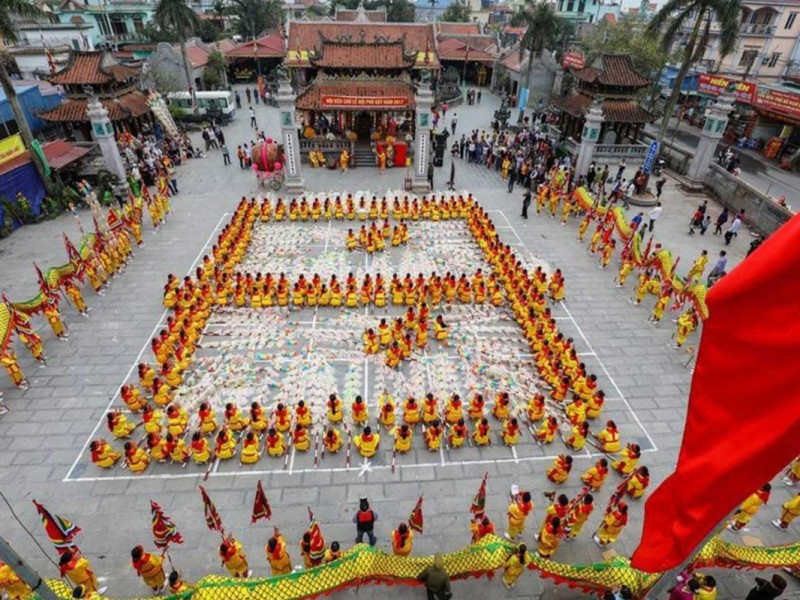 Phu Day Festival Ceremony in Nam Dinh Traditional ceremony at the Phu Day Festival in Nam Dinh, Vietnam