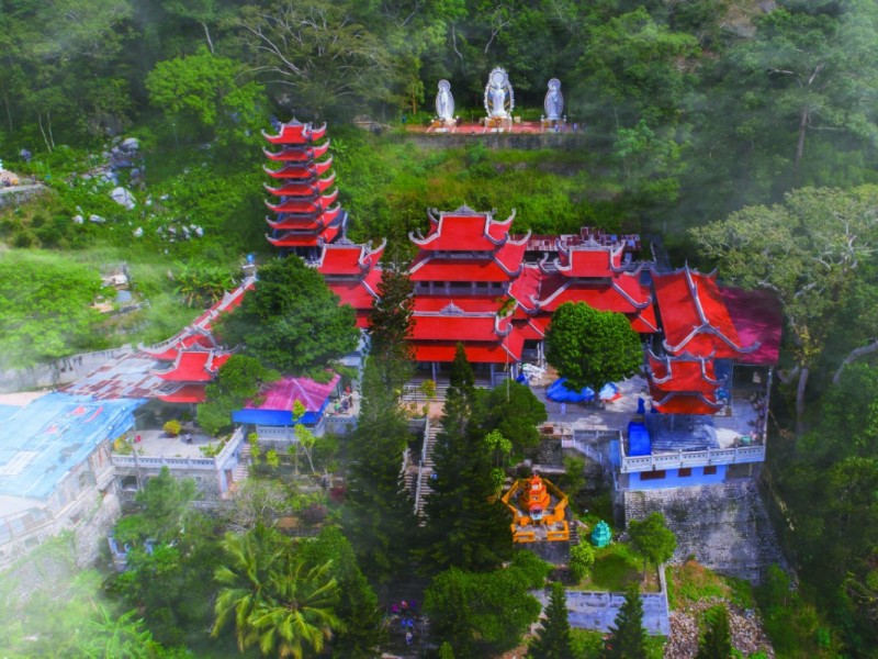 Ta Cu Mountain in Binh Thuan Province Ta Cu Mountain Pagoda surrounded by lush greenery in Binh Thuan Province
