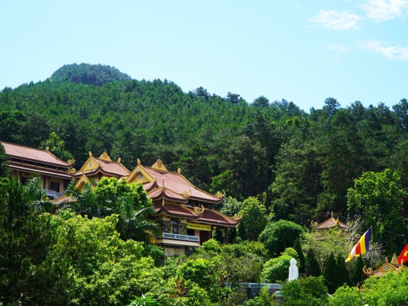 Truc Lam Tay Thien Zen Monastery in Tam Dao Truc Lam Tay Thien Zen Monastery surrounded by lush green hills in Tam Dao, Vĩnh Phúc